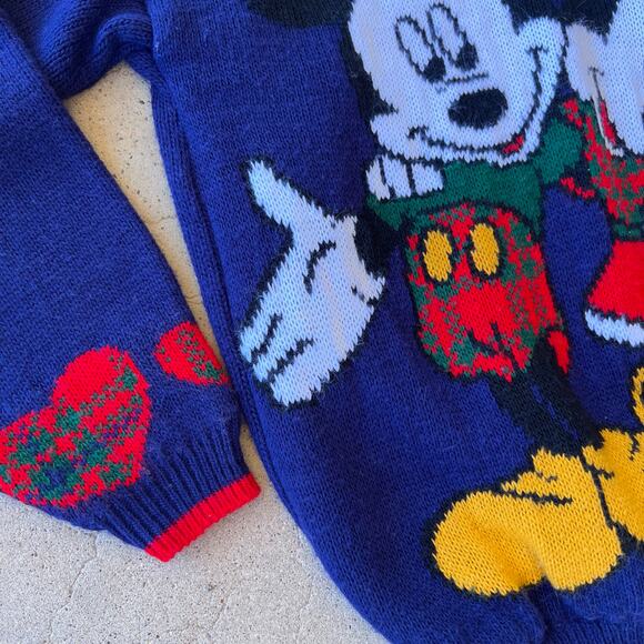 Vintage 1990's Mickey's Stuff for Kids Mickey and Minnie heart sweater size 14 - Picture 2 of 5